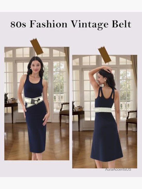 Wide Elastic Stretch Belt Vintage Buckle Waistband for Jeans Dresses main image 5